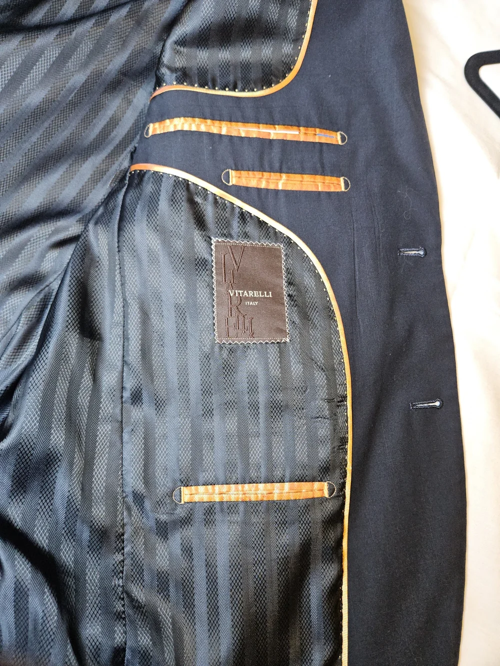 Vitarelli Men's Two-Button Dark Navy Suit Jacket